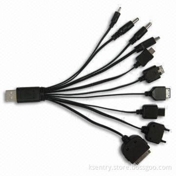10-in-1 Universal USB Multi-charger Cable/Adapter for Mobile Phone, PSP, iPhone, iPod, Samsung S3